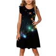 thumbnail image 1 of LNWUY Toddler Girls Fashion Star Printed Fly Sleeve Dress Summer Kids Dresses Sleeveless Round Neck Dresses Multicolor 9 Years, 1 of 6