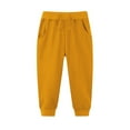 thumbnail image 1 of LNWUY Toddler to Youth Soft Brushed Fleece Jogger Sweatpants Kids Solid Color Pants with Pockets for Boys and Girls Yellow S, 1 of 4