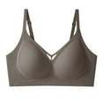 thumbnail image 1 of LNWUY V Neck Wireless Bras for Women No Underwire Lightly Lift Womens Bras Soft Comfort Seamless Bralettes Brown L, 1 of 4