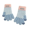 thumbnail image 1 of LNWUY Winter Fleece Lined Knit Gloves for Women Girls，Warm Full Fingers Gloves with Touch Screen for Cold Weather Blue Free Size, 1 of 3