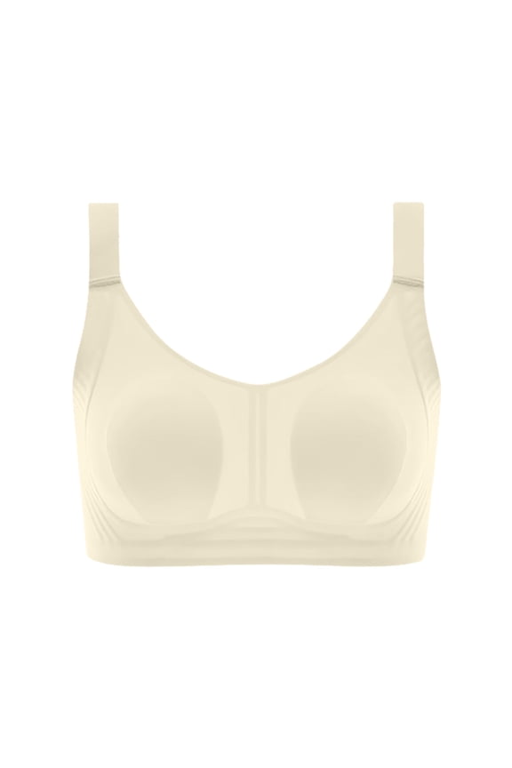 Wireless Bras for Women Lift Support Anti-Sag Bralettes Full Coverage Seamless Padded Bralette Plus Size White XXL