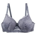 thumbnail image 1 of LNWUY Women Lace Push Up Bras Add Two Cups Size Thick Padded Plunge Cleavage Underwire Bra Gray S, 1 of 6