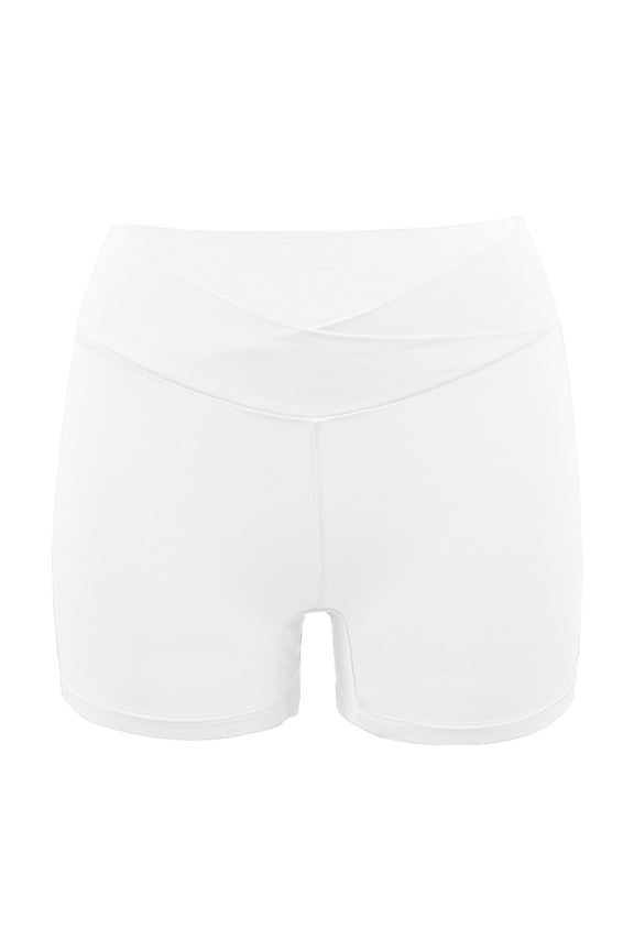Women Solid Color Panties Underwear Workout Impact Shorts Butt Lifting Gym Seamless Biker Shorts White M