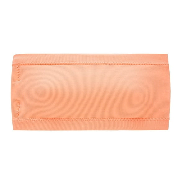 LNWUY Women Strapless Bandeau Sports Bra Tube Top Workout Backless Bralette Seamless Solid Color Everyday Bras Orange Free Size