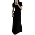 thumbnail image 1 of LNWUY Women's Bodycon Maxi Dress 2025 Cap Sleeve Square Neck Formal Cocktail Wedding Party Long Dress Black XL, 1 of 6