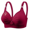 thumbnail image 1 of LNWUY Women's Cute Print Bra Non-Steel Ring Gathering Lightweight Comfort Breathable Underwear Daily Bra Red L, 1 of 4