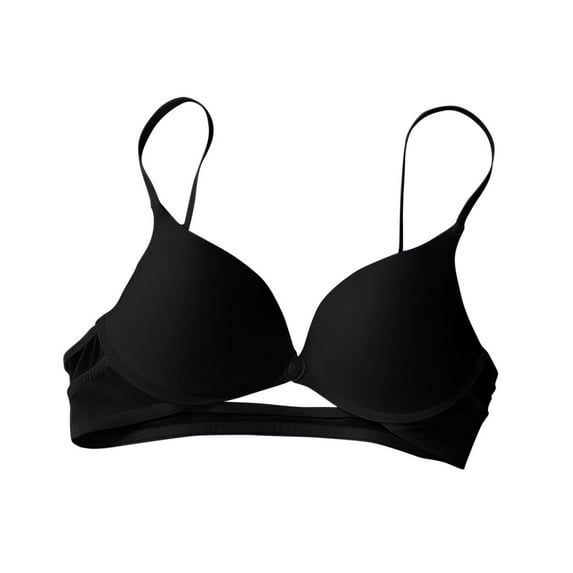LNWUY Women's Fashion Solid Color Lifting Gather Collect Vice Support Anti-Sagging Bra Front Open Buckle Underwear Trendy Black L