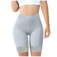 thumbnail image 1 of LNWUY Women's Ice Silk Seamless Panties Solid Color Wave Large Size Three-Quarter Pants Shorts Bottoms Leggings Blue XL, 1 of 3