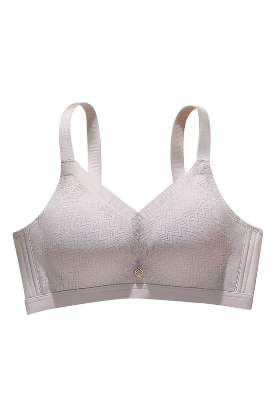 Women's Lace Embroidery Back Button Top Thin Bottom Thick Cup Breathable Comfortable Non-Steel Ring Underwear Daily Bra Purple 36