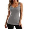 thumbnail image 1 of LNWUY Women's Lace Trim Spaghetti Strap Tank Tops Stretch Summer Scoop Neck Sleeveless T-Shirts Trendy Going Out Camisoles Gray XXL, 1 of 8