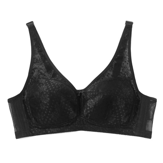 LNWUY Women's Minimizer Bras Comfort Cushion Strap Wirefree Full Coverage Large Bust Non-Padded Bra Black M