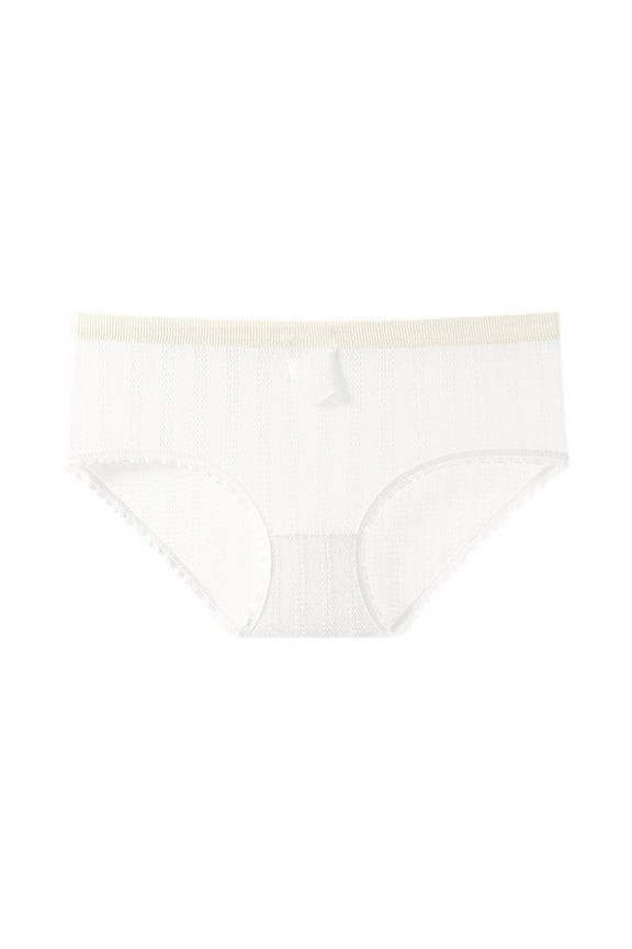 Women's Pure Cotton Briefs Solid Color Mid Waist Underwear Women Soft Breathable Comfort Panties Beige M