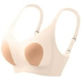 thumbnail image 1 of LNWUY Women's Thin Soft Sports Bra High Impact Lightly Lined Underwire V Neck Full Figure Running Workout Bras Beige XXXL, 1 of 6