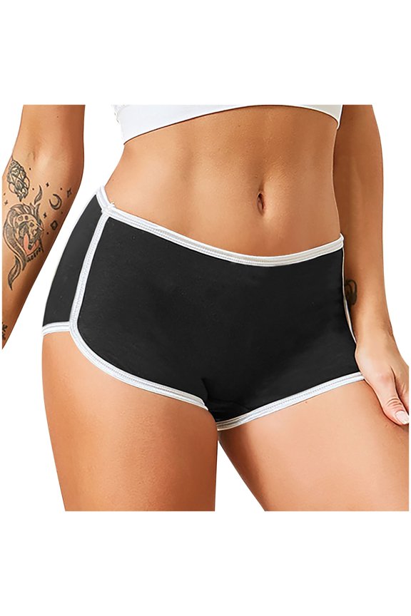 Women's Underwear Briefs Breathable Workout Butt Lifting High Waist Yoga Fitness Active Wicking Gym Shorts Black S
