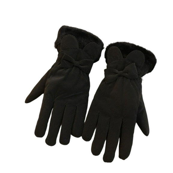 LNWUY Women’s Winter Windproof Water Resistant Touch Screen Warm Fleece Gloves for Cold Weather Ski Gloves Black Free Size