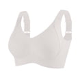 thumbnail image 1 of LNWUY Womens Cute Solid Color Breathable Comfortable Bra Full Coverage Seamless Padded Design Adjustable Bras Underwear White L, 1 of 3