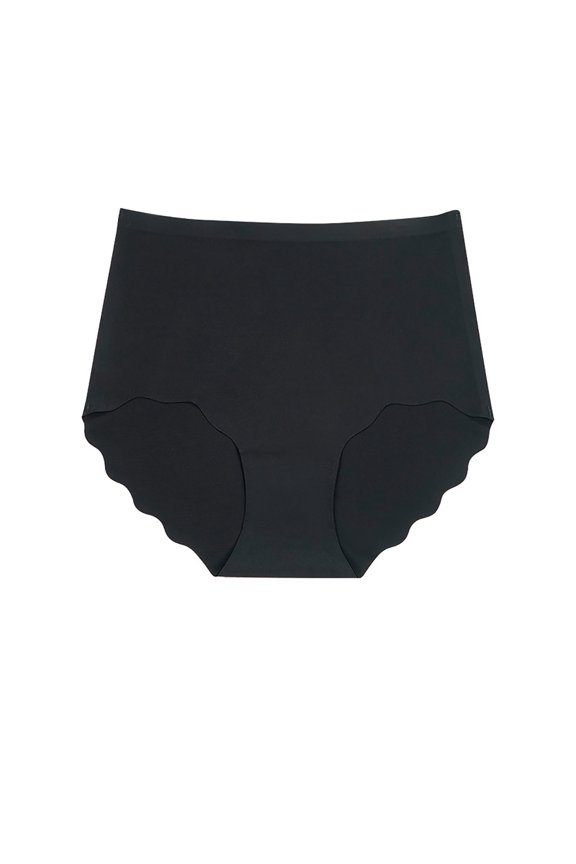 Womens Ice Silk High Waisted Bikini Bottom Tummy Control Bathing Suit Underwear Full Coverage Swim Briefs Black XS