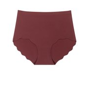 LNWUY Womens Ice Silk High Waisted Bikini Bottom Tummy Control Bathing Suit Underwear Full Coverage Swim Briefs Brown XS