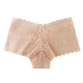 thumbnail image 1 of LNWUY Womens Lace Print Underwear Lightweight Lingerie Panty Soft Seamless Briefs V-Waist Cheeky Panties Beige L, 1 of 3