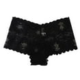 thumbnail image 1 of LNWUY Womens Lace Print Underwear Lightweight Lingerie Panty Soft Seamless Briefs V-Waist Cheeky Panties Black XL, 1 of 2