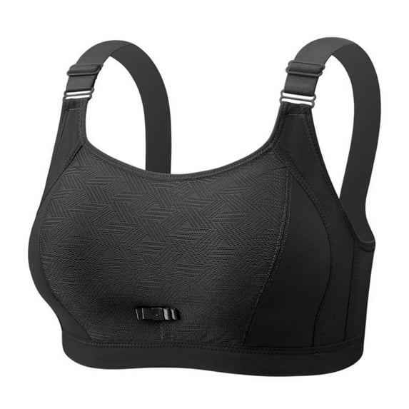 LNWUY Womens Sports Bras High Impact Adjustable Wireless Plus Size Sports Bra Full Figure Large Bust Workout Running Bra Black 44