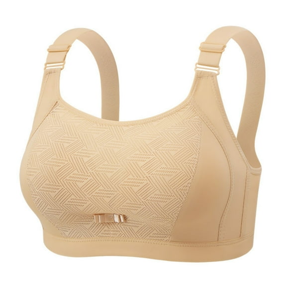 LNWUY Womens Sports Bras High Impact Adjustable Wireless Plus Size Sports Bra Full Figure Large Bust Workout Running Bra Yellow 38