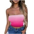 thumbnail image 1 of LNWUY Womens Tube Tops Going Out Summer Y2k Bandeau Trendy Crop Sleeveless Strapless Cute Gradient Color Printed Corset Red S, 1 of 5