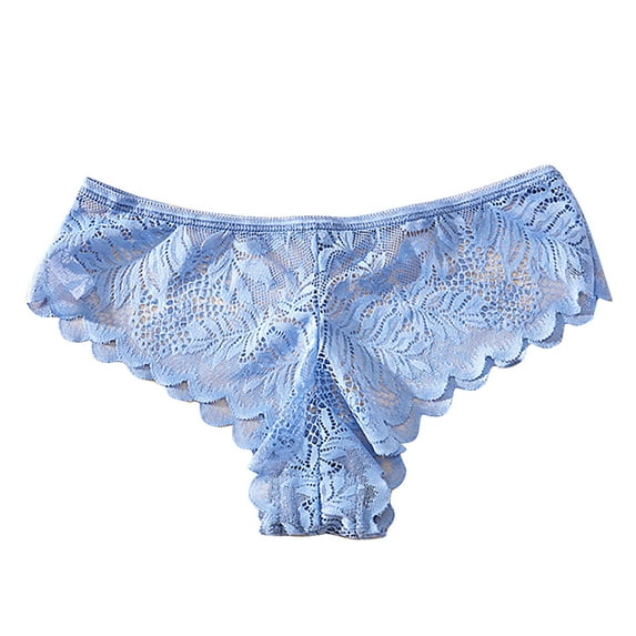 LNWUY Womens Underwear Fashion Lace Seamless Hipster Underwear High Cut Cheeky Panties Briefs Blue M