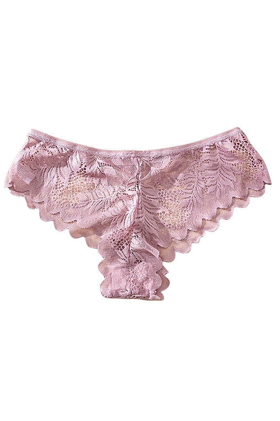 Womens Underwear Fashion Lace Seamless Hipster Underwear High Cut Cheeky Panties Briefs Pink L