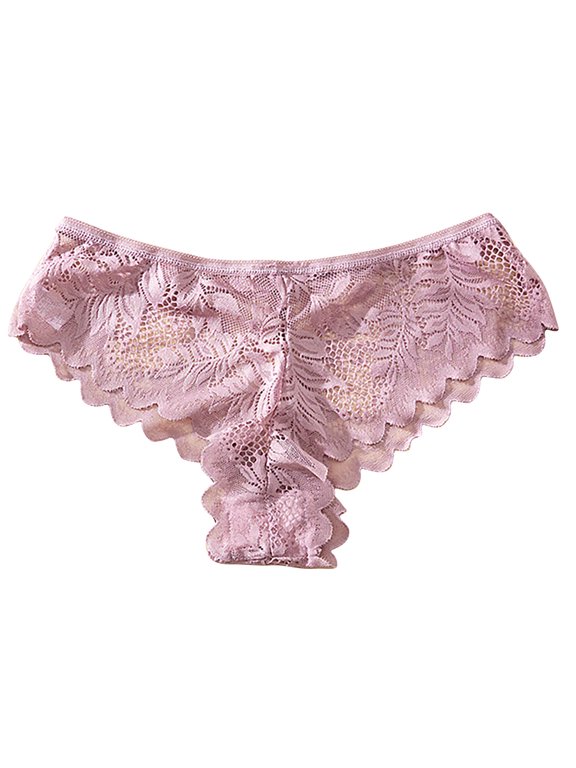 Womens Underwear Fashion Lace Seamless Hipster Underwear High Cut Cheeky Panties Briefs Pink S