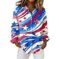 thumbnail image 1 of LNZGNM 250 Anniversary USA Shirts Casual American Flag Tops Button Up Long Sleeve Blouses for Business, Sky Blue, 3XL, 1 of 5