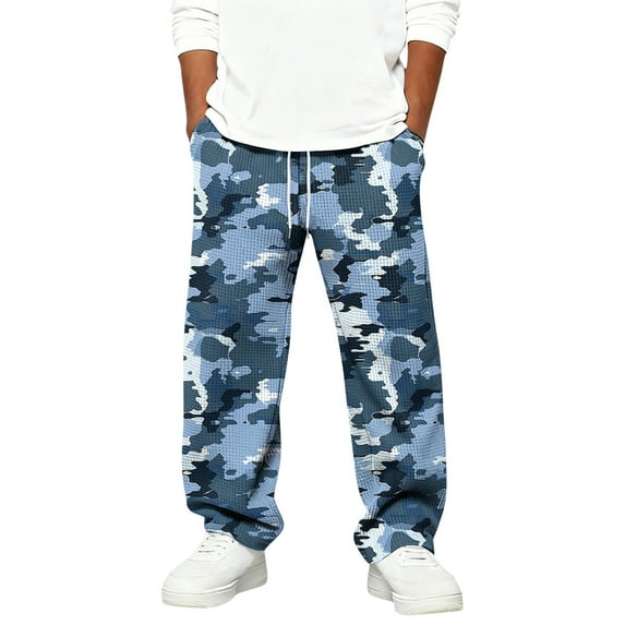 LNZGNM Baggy Boy Sweatpants Camo Graphic Print Lounge Pants Trendy Track Pants Drawstring Elastic Waist Open Bottom Trousers with Pockets for Daily Wear 3-15 Years, Turquoise