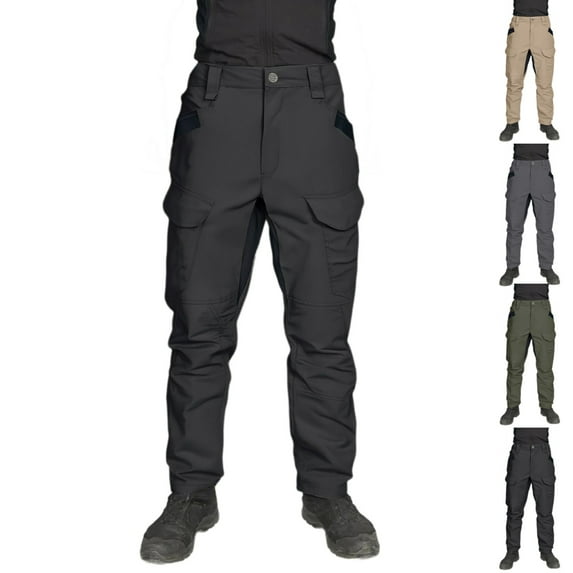 LNZGNM Black Tactical Pants for Men Waterproof Ripstop Cargo Work Pants Quick Dry Camouflage Tactical Pants Lightweight Hiking Pant Stretch Work Pants Men with Pockets, Black 3XL