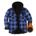 thumbnail image 1 of LNZGNM Blue Flannel Jacket for Men Sherpa Lined Thermal Plaid Shirt Jackets Button Up Thick Plaid Jackets Coat Winter Outwear with Pocket, Blue 3XL, 1 of 7