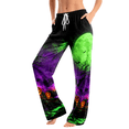 thumbnail image 1 of LNZGNM Cozy Autumn Womens Halloween Pumpkin Pants Pumpkin Face Print Sleep Time Loose Fit Elastic Waist Spooky Season Pajama Pants, (L), 1 of 5