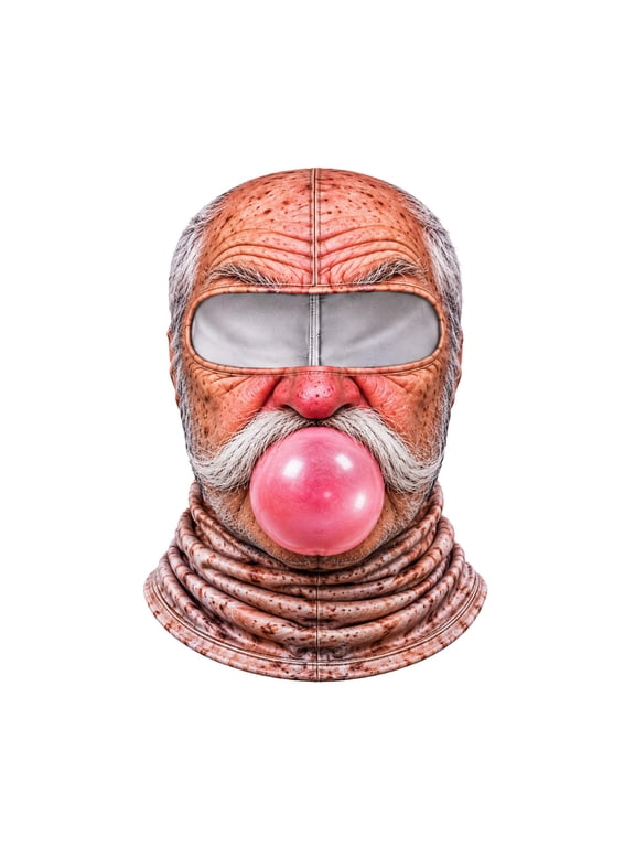 Funny Old Man Balaclava Face Mask for Unisex Eye Opening Elastic Edge Lightweight Clothes for Camping