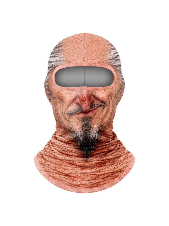 Funny Old Man Balaclava Ski Mask for Unisex Elastic Edge Full Coverage Stretch