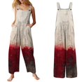 thumbnail image 1 of LNZGNM Halloween Womens Jumpsuit Jumpsuit Graphic Printed Square Neck Sleeveless Wide Leg Jumpsuit with Side Pockets and Button Straps,Yellow (XL), 1 of 6