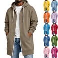 thumbnail image 1 of LNZGNM Hoodie for Men Oversized Zip Up Fleece Sweatshirts with Pockets, Long Sleeve Relaxed Fit Winter Coat, Green (XXXXXL), 1 of 6