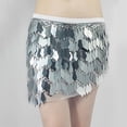 thumbnail image 1 of LNZGNM Mardi Gras Women's Sequin Skirt Stretchy Sequins Multi-Colour Mini Skirt Carnival Sexy Wrap Bodycon Lightweight Costume for Rainbow Celebration, Silver, One Size, 1 of 4