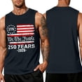 thumbnail image 1 of LNZGNM Men's 250 Anniversary USA Tank Tops Plus Size Usa Flag Sleeveless Shirts Muscle Graphic Tank Tops Casual Outdoor Tee,Navy 2XL, 1 of 3