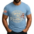 thumbnail image 1 of LNZGNM Men's 4th of July T Shirt 250 Anniversary USA Flag Print T-Shirts Short Sleeve Crewneck Patriotic Shirts Stylish Parade Tees Tops,Light Blue XL, 1 of 4