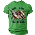 thumbnail image 1 of LNZGNM Men's 4th of July T Shirt USA Flag 1776-2026 Short Sleeve T-Shirt Star Stripes Graphic Crewneck Shirts Casual Gym Top,Green XL, 1 of 3
