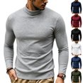 thumbnail image 1 of LNZGNM Men's Base Layer Tops Long Sleeve Mock Neck Slim Fit Thermal Cozy Everyday Shirt Cool Weather Comfort,Navy(M), 1 of 6