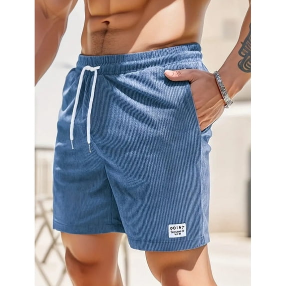LNZGNM Men's Casual Sweat Shorts Stretch Drawstring Shorts Lightweight Loose Fit Short Pants Athletic Gym Summer Shorts with Pockets,Blue XL
