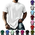 thumbnail image 1 of LNZGNM Men's Fashion Oversized Tshirts Workout Short Sleeve T-Shirt Dry Fit Lightweight Crewneck Tee Tops,Navy(XL), 1 of 5