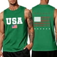 thumbnail image 1 of LNZGNM Men's Graphic Tank Tops Plus Size 4th of July Shirt Athletic USA Flag Muscle Sleeveless Tank Tops Outdoor Tee Shirts,Green S, 1 of 4