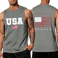 thumbnail image 1 of LNZGNM Men's Graphic Tank Tops Plus Size 4th of July Shirt USA Flag Muscle Sleeveless Tank Tops Casual Vacation Tee,Gray 5XL, 1 of 4