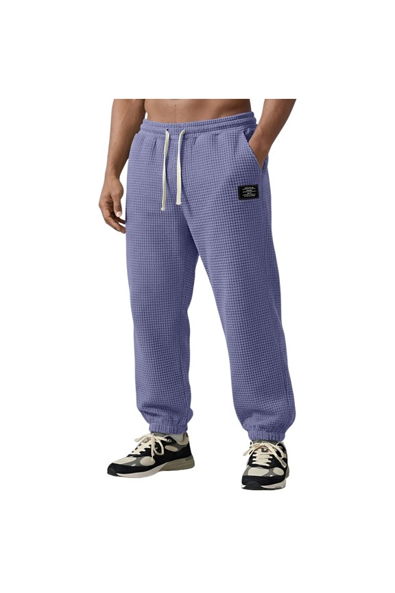 Men's Joggers Lightweight Tapered Sweatpants Stretch Drawstring Cuff Leg Track Pants Athletic Jogging Pants with Pockets,Light Purple S