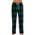 thumbnail image 1 of LNZGNM Men's Sleep Pant Elastic Waist Drawstring Prints Sleep Pants Soft Baggy Lightweight Pj Bottom Fashion Sleeping Sleepwear,Dark Green M, 1 of 6